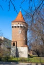 Haberdasher Tower, gothic medieval fortification, Old town, KrakÃÂ³w, UNESCO, Poland Royalty Free Stock Photo