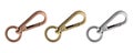 Haberdashery accessories. Metal snap hooks for bag