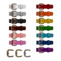 Set metal buckles and leather straps for bags of different colors