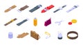 Haberdashery icons set, isometric style Royalty Free Stock Photo