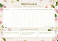 Habit tracker watercolor cherry flower design