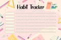 Habit tracker. Emotion schedule, habbit tracker. Printable to do list. School organizer page. Paper sheet. Royalty Free Stock Photo