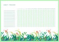 Habit tracker for month flat vector template