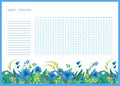 Habit tracker for month flat vector template.