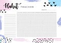 Habit Tracker. Monthly planner habit tracker blank template. Monthly planer.