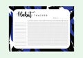 Habit Tracker. Monthly planner habit tracker blank template. Monthly planer.