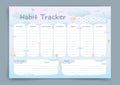 Habit tracker. Monthly planner. Monthly planner habit tracker blank template. Vector illustration. Royalty Free Stock Photo