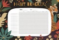 Habit tracker printable page concept template Royalty Free Stock Photo