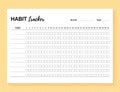 Habit tracker template. Habit diary layout for month. Vector illustration Royalty Free Stock Photo