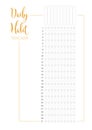 Daily habit tracker template Royalty Free Stock Photo