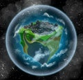 Habitable planet that looks like a cube Royalty Free Stock Photo