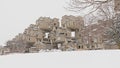 Habitat 67 in the snow. Montreal, Quebec, Canada Royalty Free Stock Photo