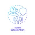 Habitat conservation blue gradient concept icon