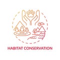 Habitat conservation red gradient concept icon