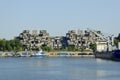 HABITAT 67 housing complex in Montreal, Canada, on the Marc-Drouin Quay next to the Saint Lawrence River. Royalty Free Stock Photo