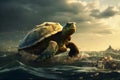 Habitat loss and climate change threaten turtles and marine life.