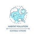 Habitat pollution turquoise concept icon