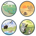 Habitats of the World vector set Royalty Free Stock Photo