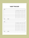 Habits Tracker printable template isolated on background. Vector illustration