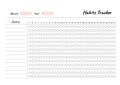 Habits Tracker printable template Vector. Blank white notebook page A4 Royalty Free Stock Photo