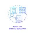 Habitual buying behavior concept icon