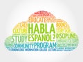 Habla Espanol? word cloud Royalty Free Stock Photo