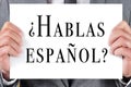 Hablas espanol? do you speak spanish? written in spanish