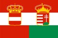 Habsburg monarchy flag vector illustration.