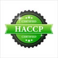 HACCP certified green rubber stamp with green rubber on white background. Realistic object. Vector illustration Royalty Free Stock Photo