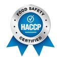 HACCP hazard analysis critical control point, food safety certified vector badge icon logo