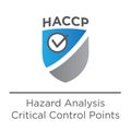 HACCP - Hazard Analysis Critical Control Points icon with award or checkmark Royalty Free Stock Photo