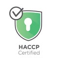 HACCP - Hazard Analysis Critical Control Points icon with award or checkmark Royalty Free Stock Photo