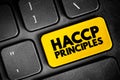 HACCP PRINCIPLES, identification, evaluation, and control of food safety hazards based on the following seven principles, text