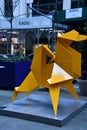 Hacer - Transformations, a series of 7 gigantic, origami-inspired sculptures, in New York City Royalty Free Stock Photo