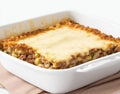 Hachis Parmentier dishes over white background Royalty Free Stock Photo