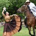 Traditional Marinera Dance and Peruvian Paso Horse demonstration. Cusco, Peru