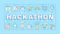 Hackathon blue word concept