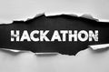 HACKATHON bold torn paper concept image representing innovation, teamwork, coding competition, creativity, and software Royalty Free Stock Photo