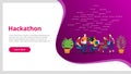 Hackathon concept team programming for website template banner design - vector illustration Royalty Free Stock Photo