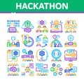 Hackathon Development Collection Icons Set Vector