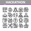 Hackathon Development Collection Icons Set Vector