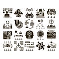 Hackathon Development Glyph Set Vector