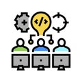 hackathon fintech development color icon vector illustration