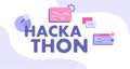 Hackathon illustration. Forum for software developers modern programming and coding.
