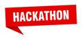 hackathon speech bubble. hackathon ribbon sign. Royalty Free Stock Photo