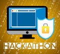 Hackathon Technology Threat Online Coding 2d Illustration