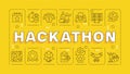 Hackathon yellow word concept