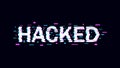 Hacked computer screen with effect glitch. Coding and hacking cyber security. Abstract digital background with noise Royalty Free Stock Photo