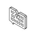 hacked password binary code isometric icon vector illustration