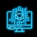 hacked software neon glow icon illustration Royalty Free Stock Photo